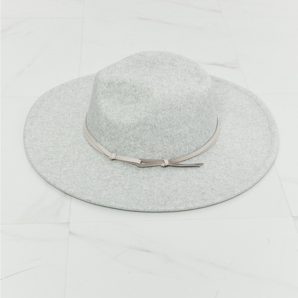 New Festival Babe Fedora Hat in Light Grey - Picture 6 of 6